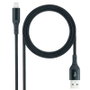 Nanocable Cable Lightning a USB 2.0 Negro Mallado, 1 m